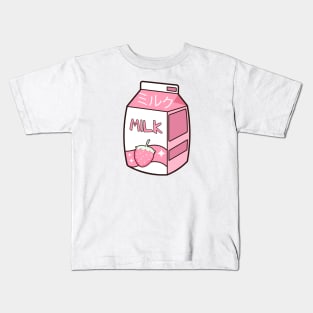 Kawaii Strawberry Milk Box Kids T-Shirt